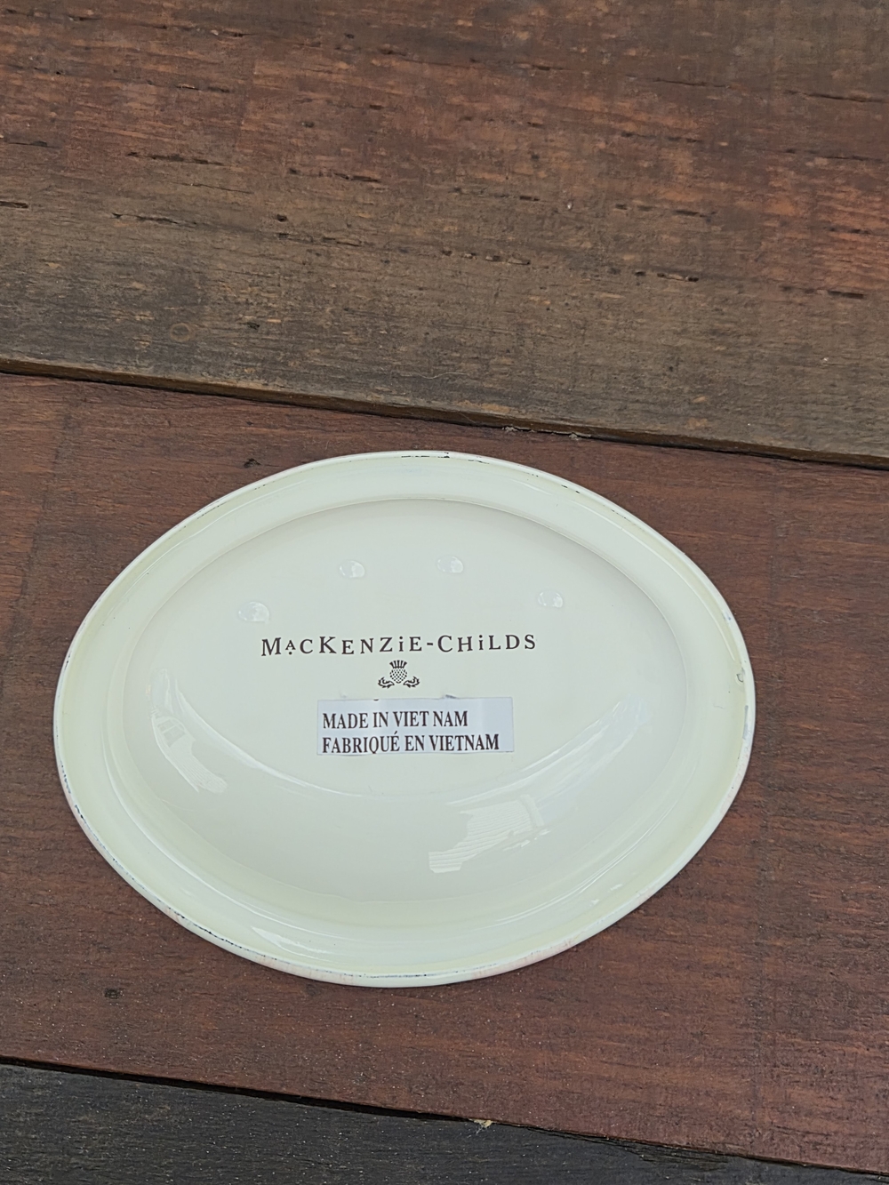 MacKenzie-Childs Rosy Check Soap Dish - Picture 6 of 10